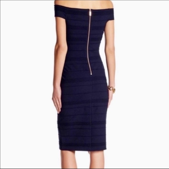 🇬🇧 Ted Baker Inan Bardot Body Con Bandage Dress - Picture 3 of 11